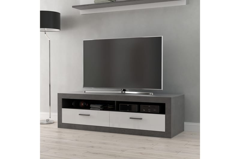 TV-taso Uzunkop 153 cm - Harmaa/Valkoinen - Huonekalut - TV- & Mediakalusteet - Tv taso & Mediataso