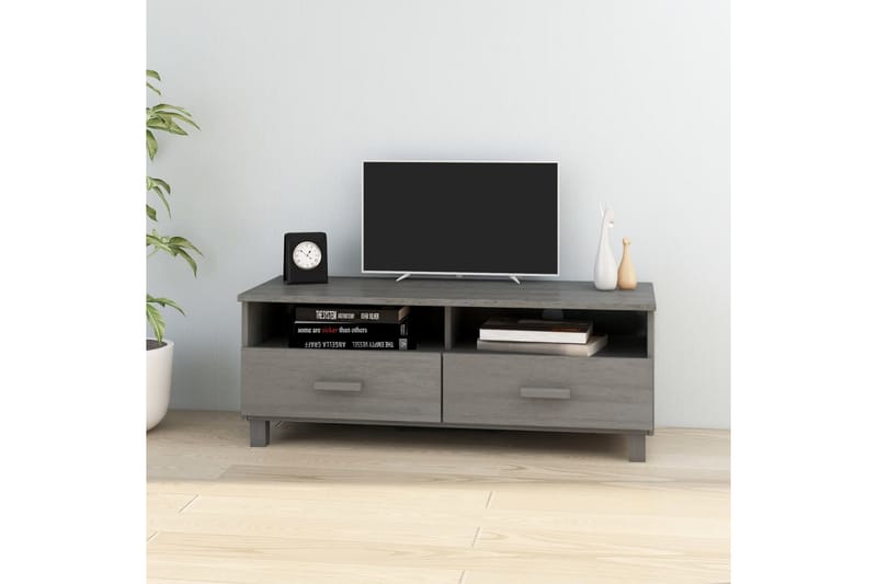TV-taso vaaleanharmaa 106x40x40 cm täysi mänty - Harmaa - Huonekalut - TV- & Mediakalusteet - Tv taso & Mediataso