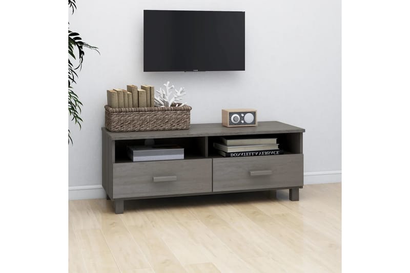 TV-taso vaaleanharmaa 106x40x40 cm täysi mänty - Harmaa - Huonekalut - TV- & Mediakalusteet - Tv taso & Mediataso