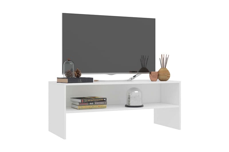 TV-taso valkoinen 100x40x40 cm lastulevy - Valkoinen - Huonekalut - TV- & Mediakalusteet - Tv taso & Mediataso