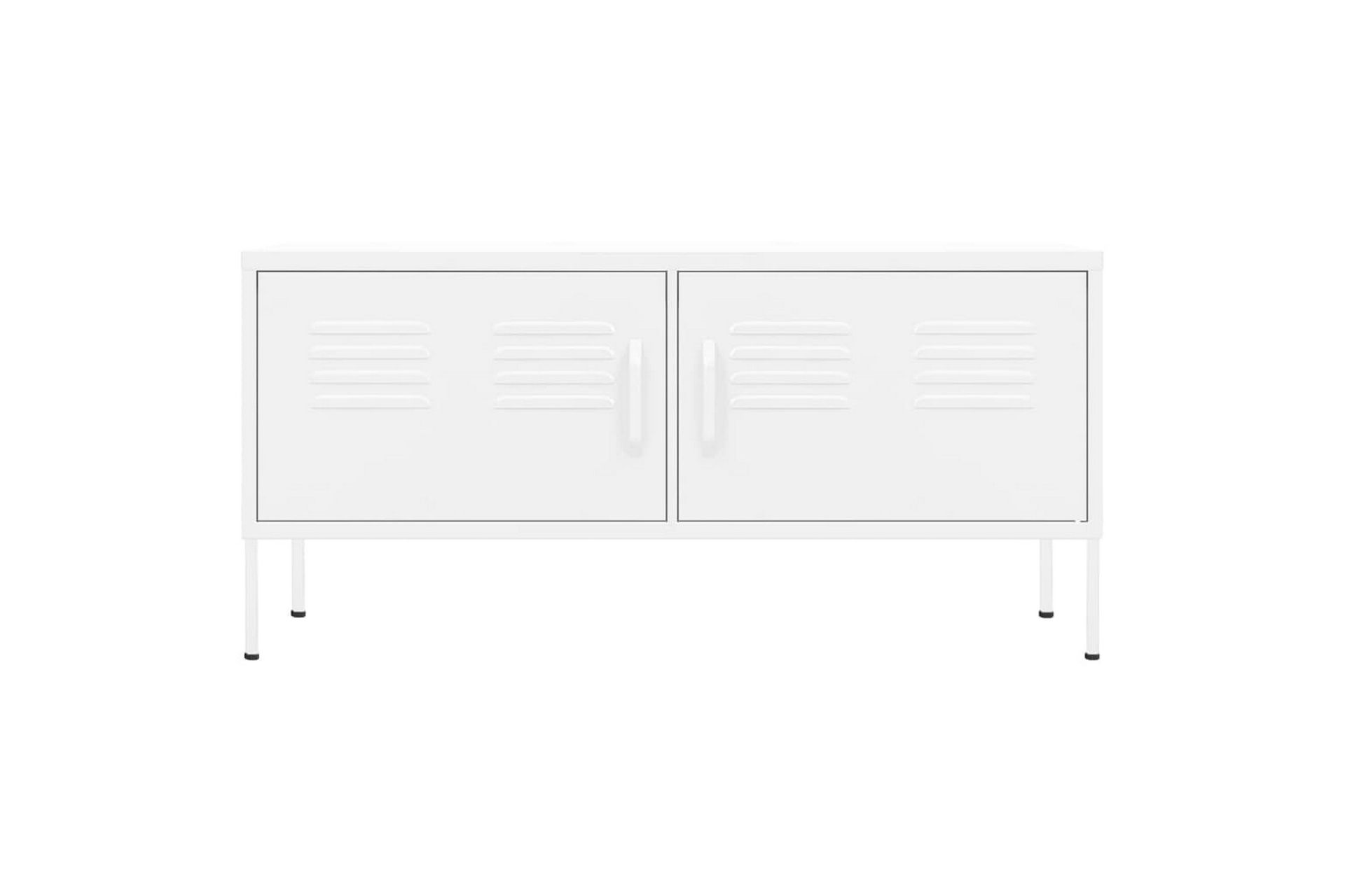TV-taso valkoinen 105x35x50 cm teräs - Huonekalut - TV- & Mediakalusteet - Tv taso & Mediataso