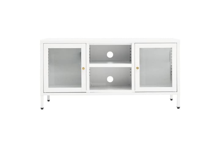 TV-taso valkoinen 105x35x52 cm teräs ja lasi - Valkoinen - Tv taso & Mediataso
