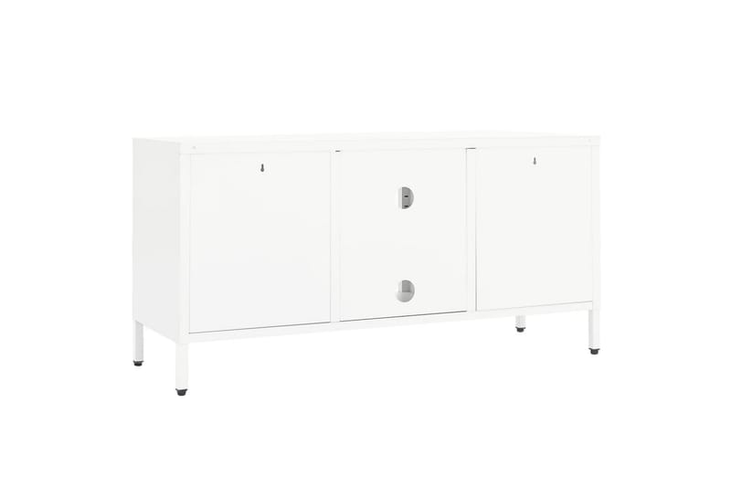 TV-taso valkoinen 105x35x52 cm teräs ja lasi - Valkoinen - Huonekalut - TV- & Mediakalusteet - Tv taso & Mediataso