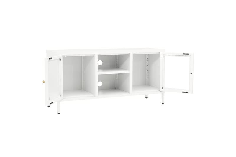 TV-taso valkoinen 105x35x52 cm teräs ja lasi - Valkoinen - Huonekalut - TV- & Mediakalusteet - Tv taso & Mediataso