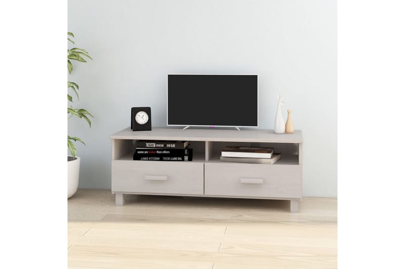 TV-taso valkoinen 106x40x40 cm täysi mänty - Valkoinen - Huonekalut - TV- & Mediakalusteet - Tv taso & Mediataso