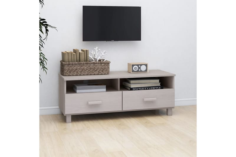 TV-taso valkoinen 106x40x40 cm täysi mänty - Valkoinen - Huonekalut - TV- & Mediakalusteet - Tv taso & Mediataso