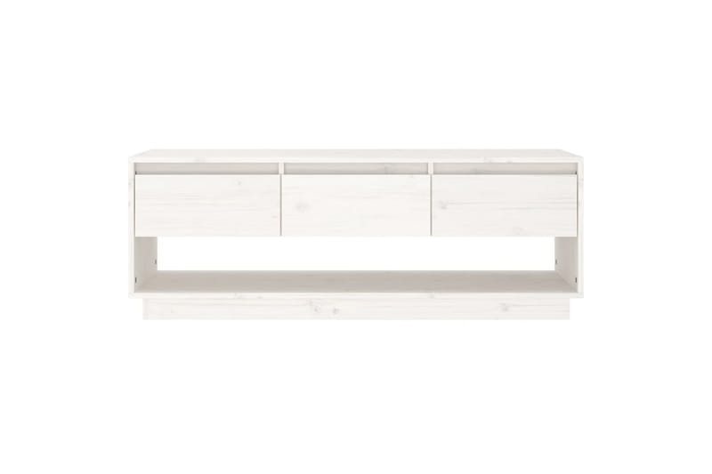 TV-taso valkoinen 110,5x34x40 cm täysi mänty - Valkoinen - Huonekalut - TV- & Mediakalusteet - Tv taso & Mediataso