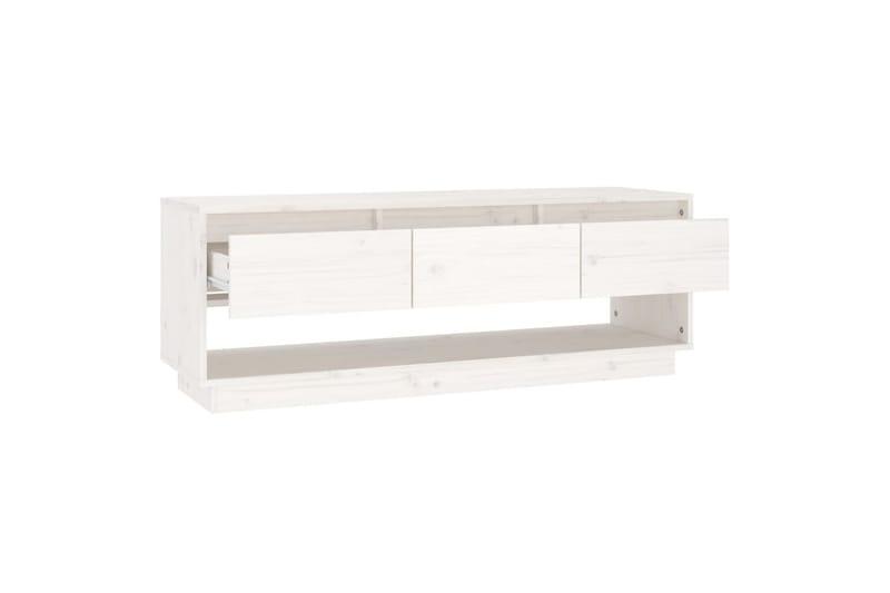 TV-taso valkoinen 110,5x34x40 cm täysi mänty - Valkoinen - Huonekalut - TV- & Mediakalusteet - Tv taso & Mediataso
