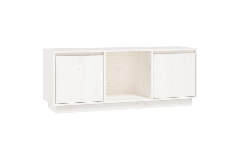 TV-taso valkoinen 110,5x35x44 cm täysi mänty - Valkoinen - Huonekalut - TV- & Mediakalusteet - Tv taso & Mediataso
