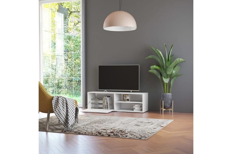 TV-taso valkoinen 120x34x37 cm lastulevy - Valkoinen - Huonekalut - TV- & Mediakalusteet - Tv taso & Mediataso