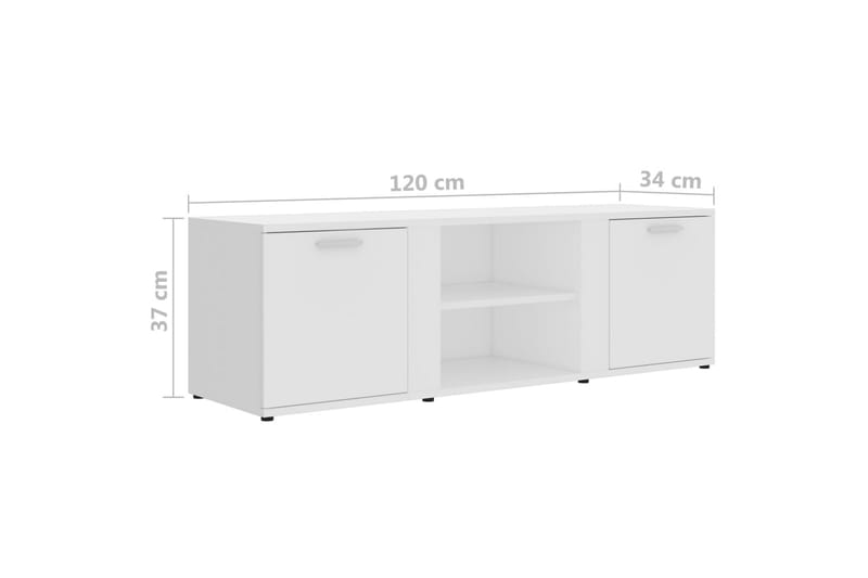 TV-taso valkoinen 120x34x37 cm lastulevy - Valkoinen - Huonekalut - TV- & Mediakalusteet - Tv taso & Mediataso