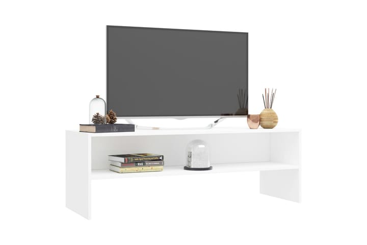 TV-taso valkoinen 120x40x40 cm lastulevy - Valkoinen - Tv taso & Mediataso