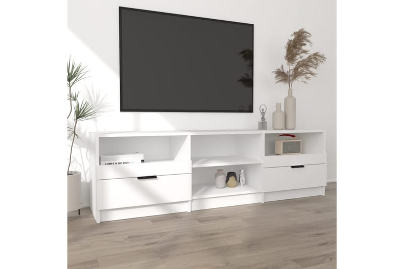TV-taso valkoinen 150x33,5x45 cm tekninen puu - Valkoinen - Huonekalut - TV- & Mediakalusteet - Tv taso & Mediataso