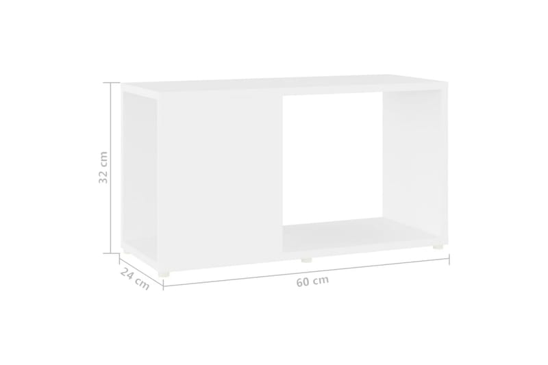 TV-taso valkoinen 60x24x32 cm lastulevy - Valkoinen - Huonekalut - TV- & Mediakalusteet - Tv taso & Mediataso