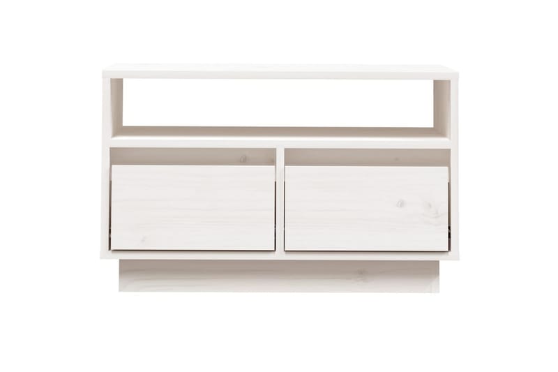 TV-taso valkoinen 60x35x37 cm täysi mänty - Valkoinen - Huonekalut - TV- & Mediakalusteet - Tv taso & Mediataso