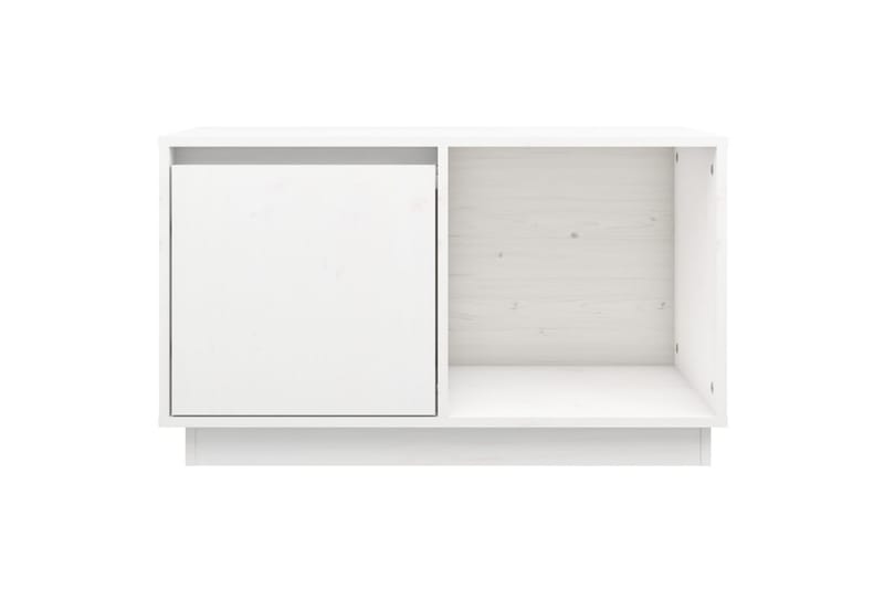 TV-taso valkoinen 74x35x44 cm täysi mänty - Valkoinen - Huonekalut - TV- & Mediakalusteet - Tv taso & Mediataso