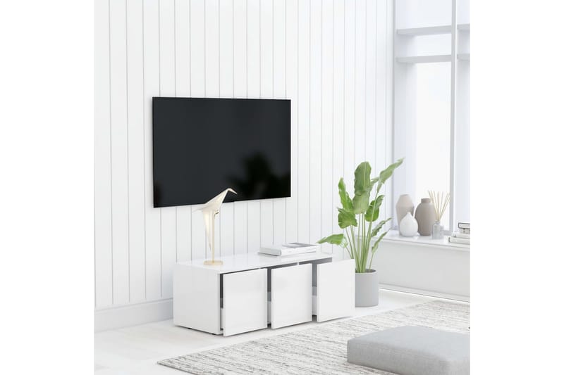 TV-taso valkoinen 80x34x30 cm lastulevy - Huonekalut - TV- & Mediakalusteet - Tv taso & Mediataso