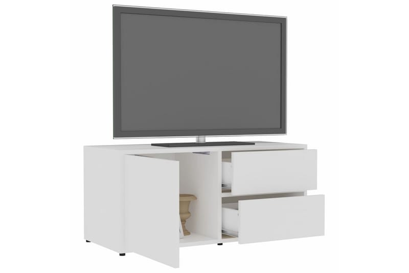 TV-taso valkoinen 80x34x36 cm lastulevy - Huonekalut - TV- & Mediakalusteet - Tv taso & Mediataso