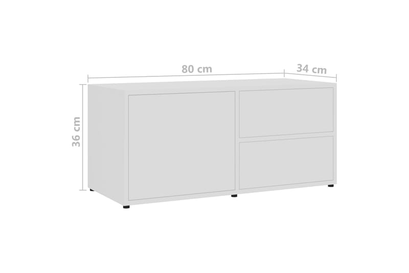 TV-taso valkoinen 80x34x36 cm lastulevy - Huonekalut - TV- & Mediakalusteet - Tv taso & Mediataso
