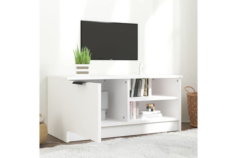 TV-taso valkoinen 80x35x36,5 cm tekninen puu - Valkoinen - Huonekalut - TV- & Mediakalusteet - Tv taso & Mediataso