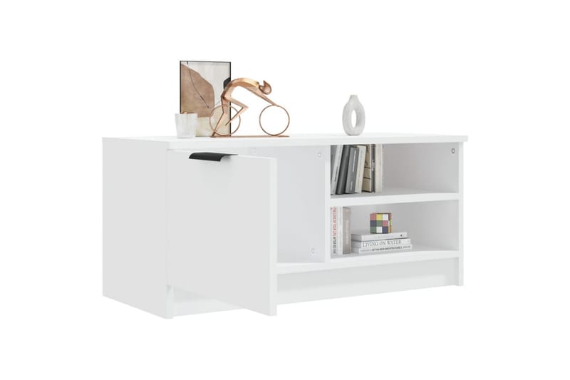 TV-taso valkoinen 80x35x36,5 cm tekninen puu - Valkoinen - Huonekalut - TV- & Mediakalusteet - Tv taso & Mediataso