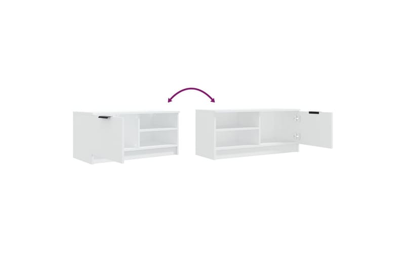 TV-taso valkoinen 80x35x36,5 cm tekninen puu - Valkoinen - Huonekalut - TV- & Mediakalusteet - Tv taso & Mediataso