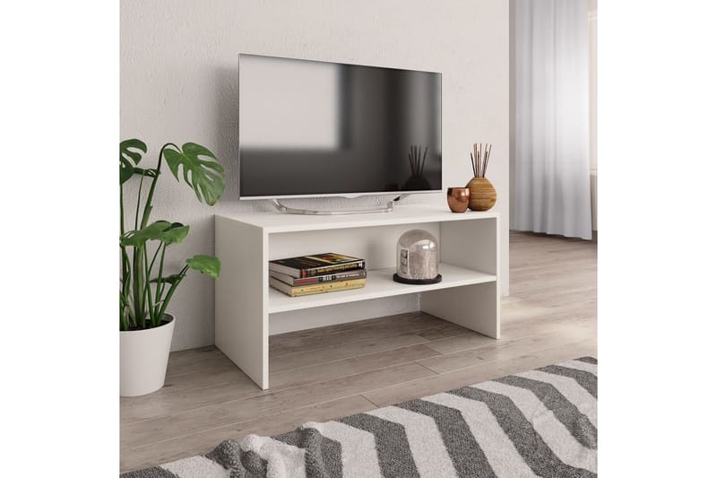 TV-taso valkoinen 80x40x40 cm lastulevy - Valkoinen - Huonekalut - TV- & Mediakalusteet - Tv taso & Mediataso