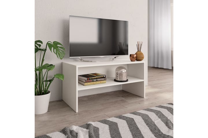 TV-taso valkoinen 80x40x40 cm lastulevy - Valkoinen - Tv taso & Mediataso