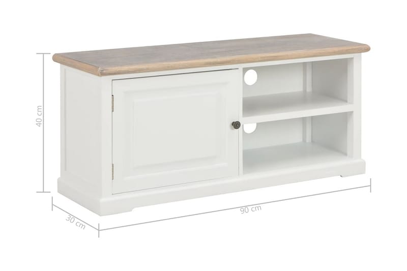 TV-taso valkoinen 90x30x40 cm puu - Valkoinen - Huonekalut - TV- & Mediakalusteet - Tv taso & Mediataso
