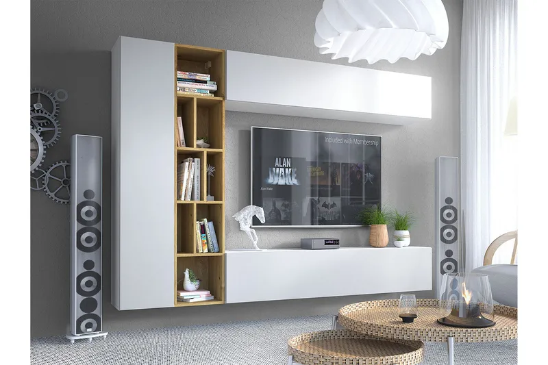 TV-Taso, Valkoinen/Tammi