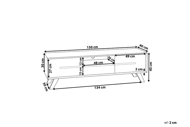 TV-taso Vallone 150 cm - Valkoinen - Huonekalut - TV- & Mediakalusteet - Tv taso & Mediataso