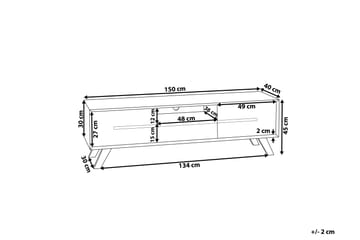 TV-taso Vallone 150 cm - Valkoinen - Huonekalut - TV- & Mediakalusteet - Tv taso & Mediataso