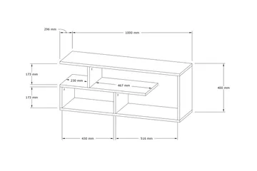 TV-taso Violaceae 100x40 cm - Valkoinen - Huonekalut - TV- & Mediakalusteet - Tv taso & Mediataso