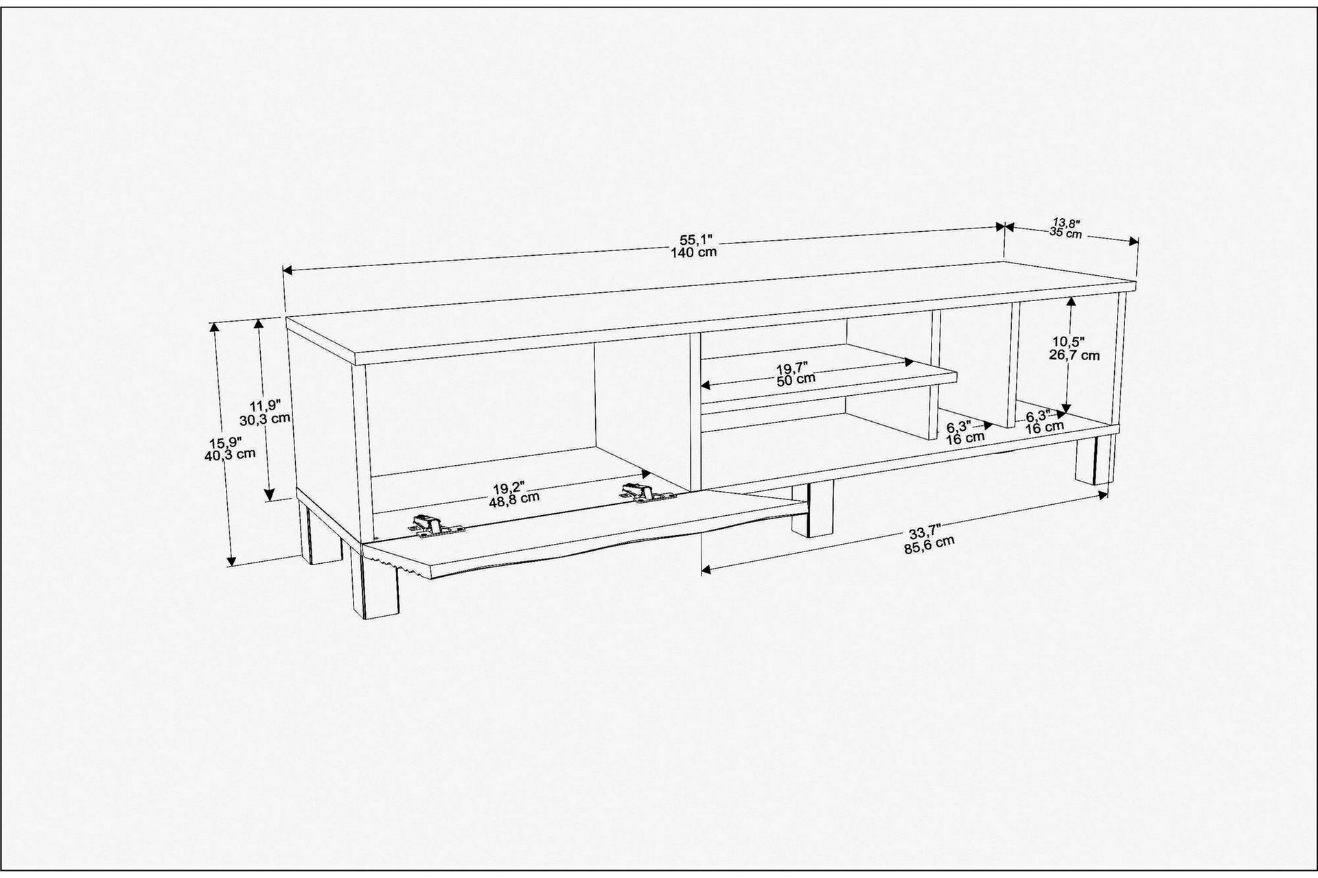 TV-taso Violaceae 140x40,3 cm - Sininen - Huonekalut - TV- & Mediakalusteet - Tv taso & Mediataso