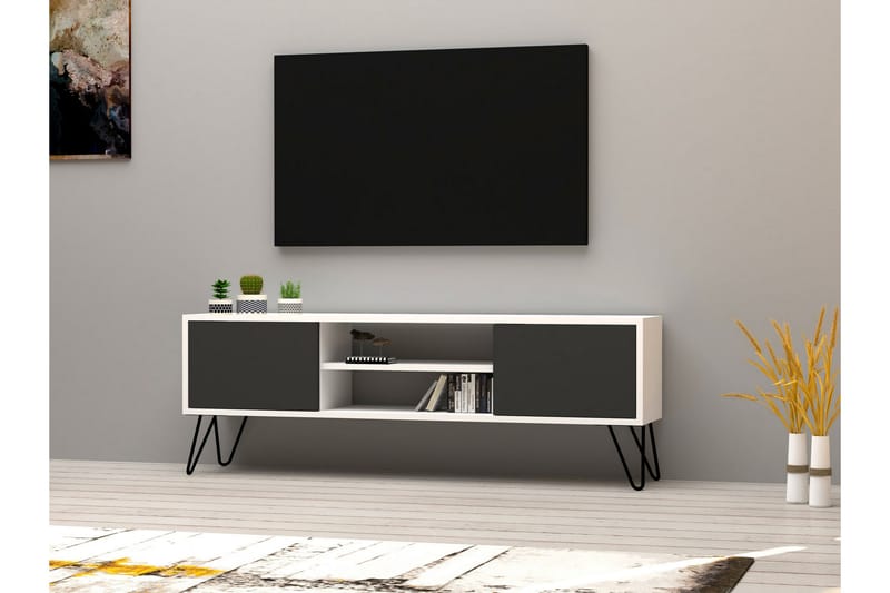 TV-taso Violaceae 140x50 cm - Valkoinen - Huonekalut - TV- & Mediakalusteet - Tv taso & Mediataso