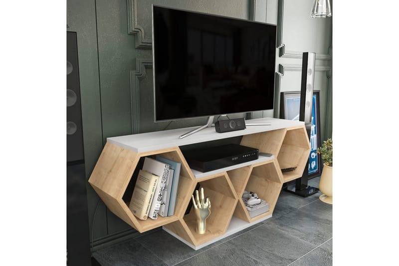 TV-taso Violaceae 140x55,5 cm - Valkoinen - Huonekalut - TV- & Mediakalusteet - Tv taso & Mediataso