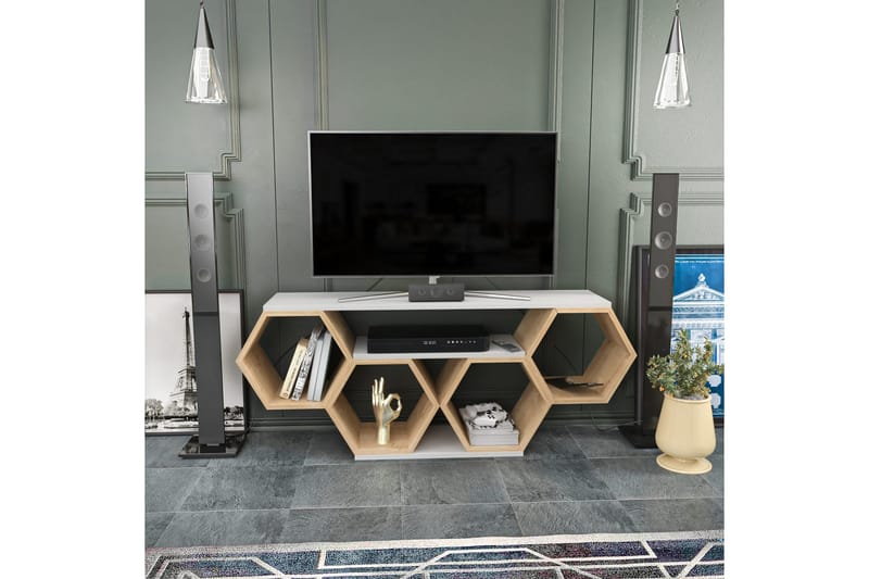 TV-taso Violaceae 140x55,5 cm - Valkoinen - Huonekalut - TV- & Mediakalusteet - Tv taso & Mediataso