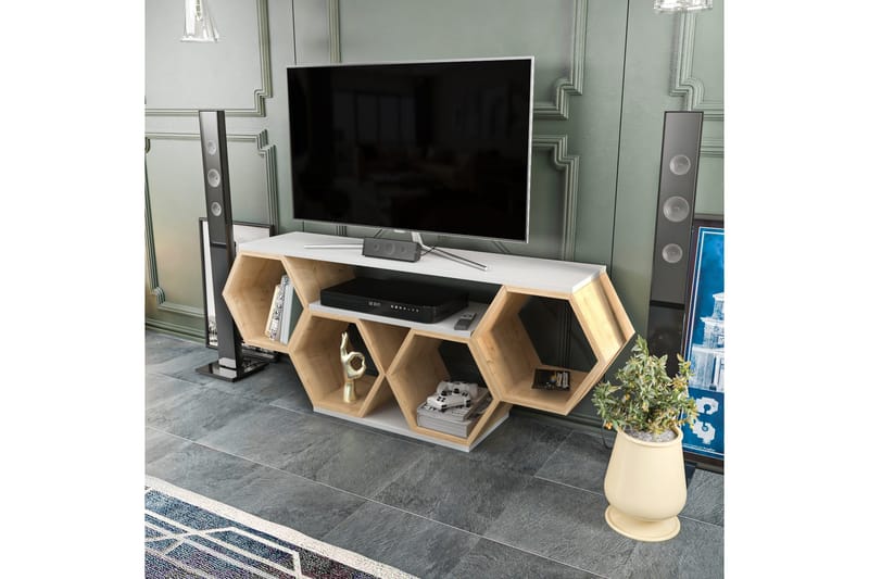 TV-taso Violaceae 140x55,5 cm - Valkoinen - Huonekalut - TV- & Mediakalusteet - Tv taso & Mediataso