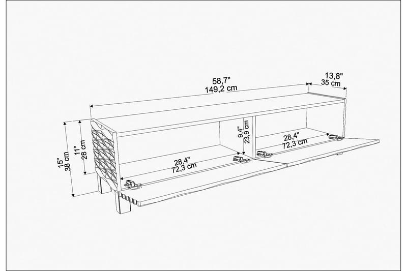TV-taso Violaceae 149,2x38 cm - Valkoinen - Huonekalut - TV- & Mediakalusteet - Tv taso & Mediataso