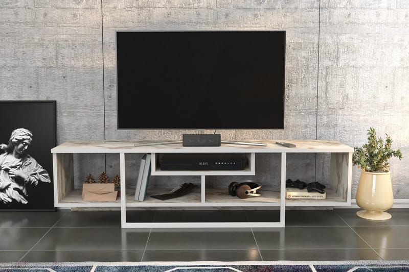 TV-taso Violaceae 150x40 cm - Valkoinen - Huonekalut - TV- & Mediakalusteet - Tv taso & Mediataso