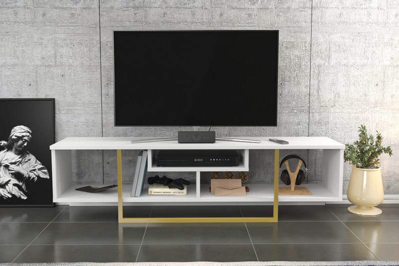 TV-taso Violaceae 150x40 cm - Valkoinen - Huonekalut - TV- & Mediakalusteet - Tv taso & Mediataso