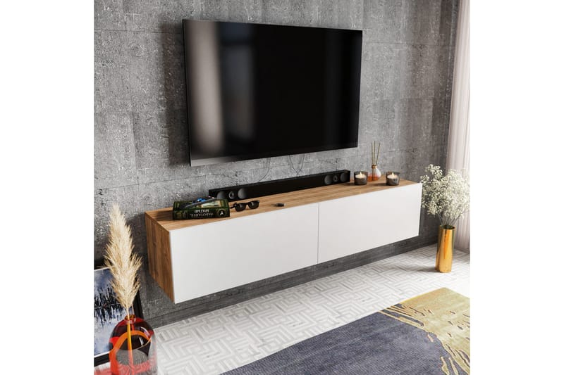 TV-taso Violaceae 159,7x34,1 cm - Valkoinen - Huonekalut - TV- & Mediakalusteet - Tv taso & Mediataso