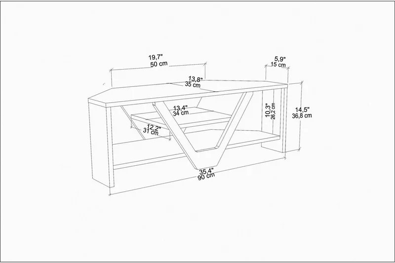TV-taso Violaceae 90x36,8 cm - Ruskea - Huonekalut - TV- & Mediakalusteet - Tv taso & Mediataso