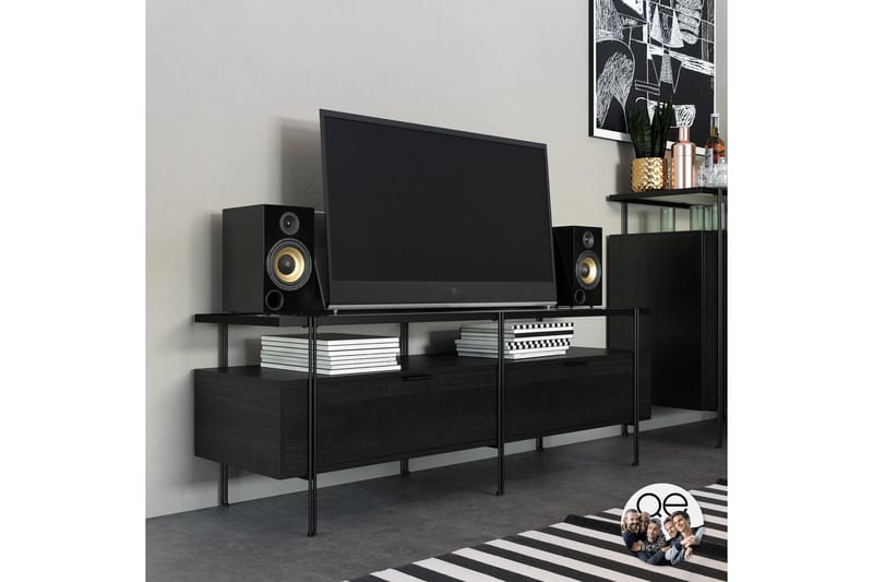 TV-taso Wainright - Musta - Huonekalut - TV- & Mediakalusteet - Tv taso & Mediataso