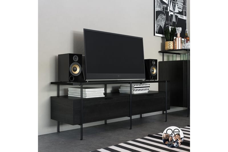 TV-taso Wainright - Musta - Huonekalut - TV- & Mediakalusteet - Tv taso & Mediataso