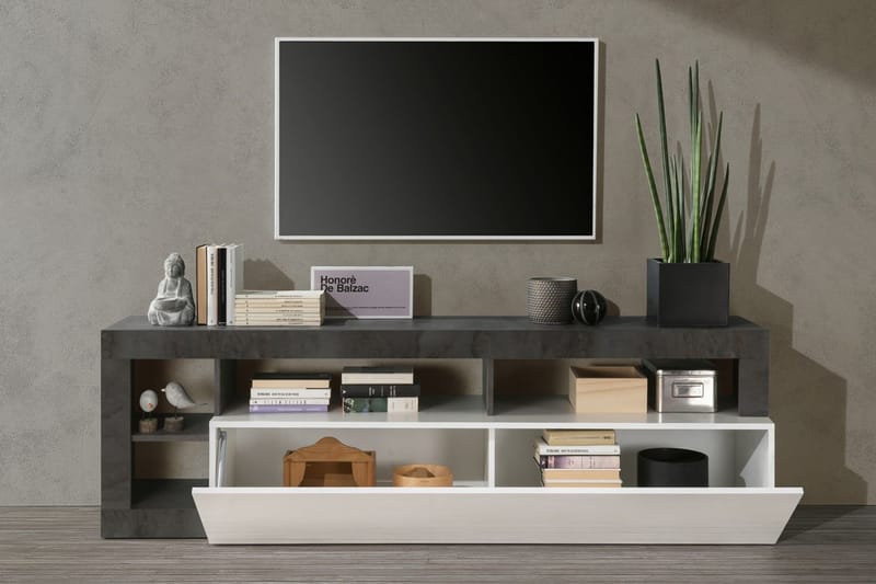 TV-taso Wedel 42x184 cm - Valkoinen/Oksidi - Huonekalut - TV- & Mediakalusteet - Tv taso & Mediataso
