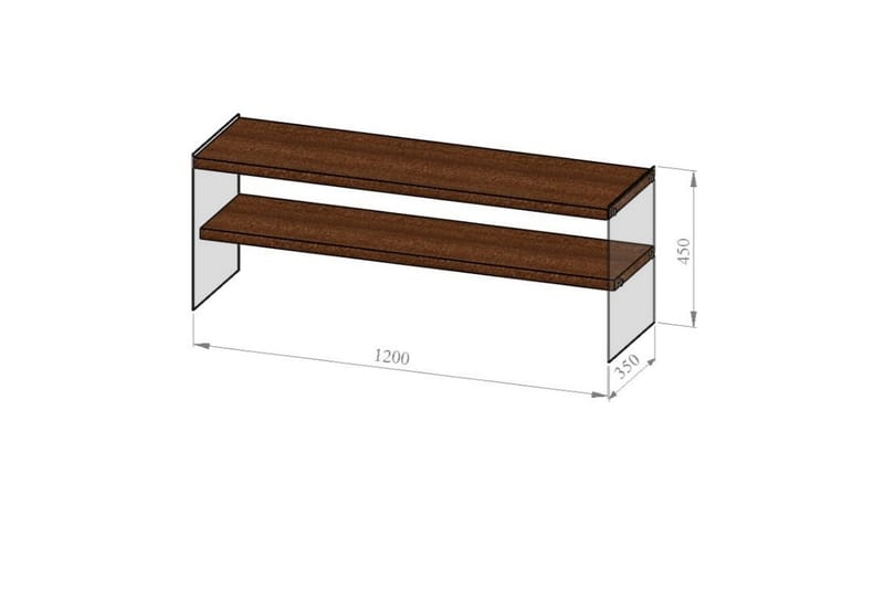 TV-taso Westoncommon 120 cm - Pähkinä - Tv taso & Mediataso