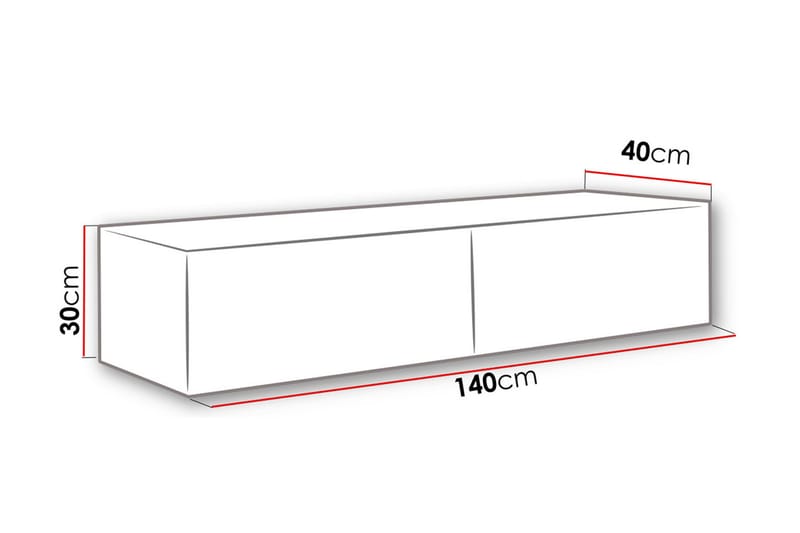 TV-taso Wishon 140 cm - Musta - Huonekalut - TV- & Mediakalusteet - Tv taso & Mediataso