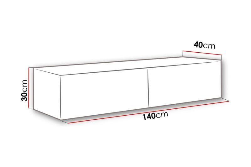 TV-taso Wishon 140x40x30 cm - Musta/Harmaa - Tv taso & Mediataso