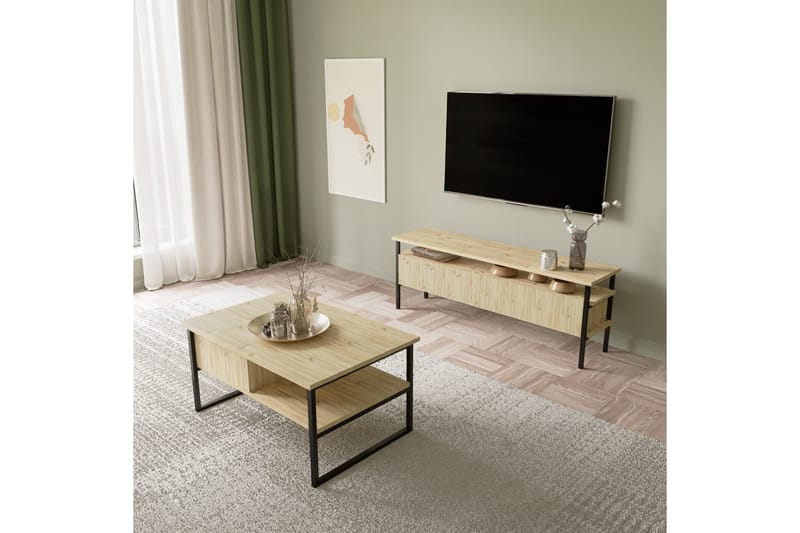 TV-taso Yhealing 140 cm - Luonnonväri - Huonekalut - TV- & Mediakalusteet - Tv taso & Mediataso